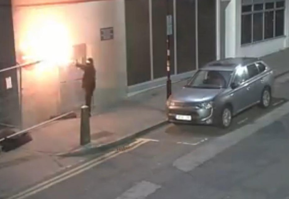 ‘Firebomb attack’ caught on camera